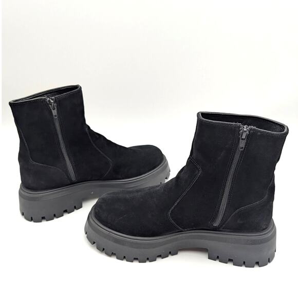 Asos Design Antigua Suede Sock Boots Round Toe Women's Black Size US9 EU40 - Picture 12 of 13